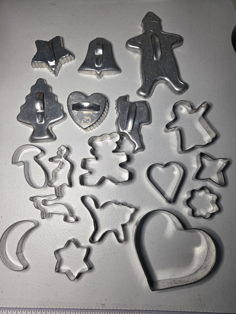Vintage Metal Cookie Cutter Lot - Set of 18 Aluminum & Tin Mid Century Cutters